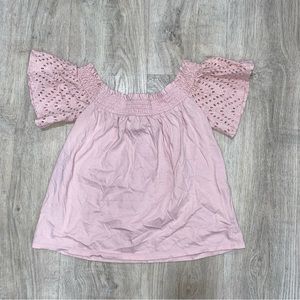 Express pink off shoulder top size XS
